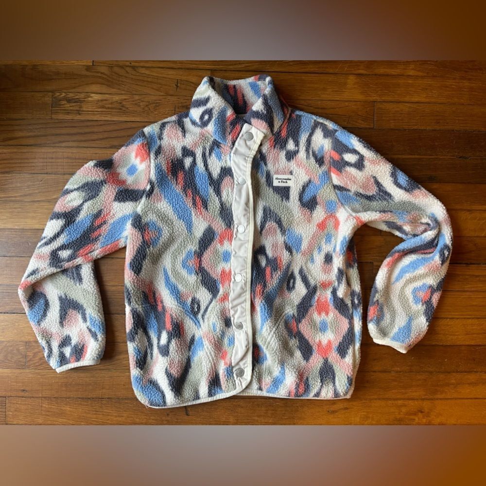 Abercrombie and fitch kids multicolor Sherpa jacket size 15/16